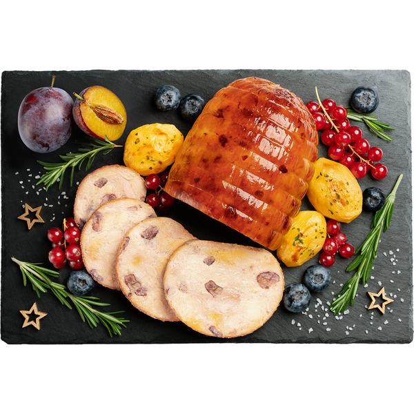 spit-roasted capon stuffed with truffled foie mousse and cranberries tray 750 g