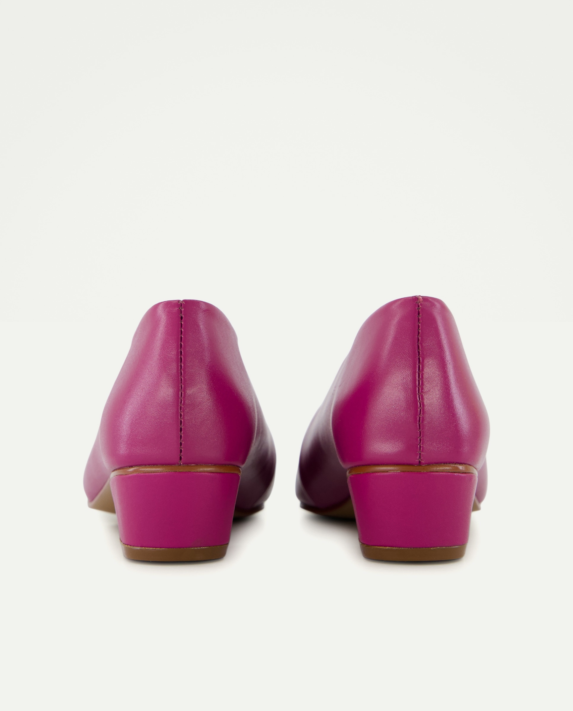 Bailarina de mujer de piel con tacón 240 Fucsia-3