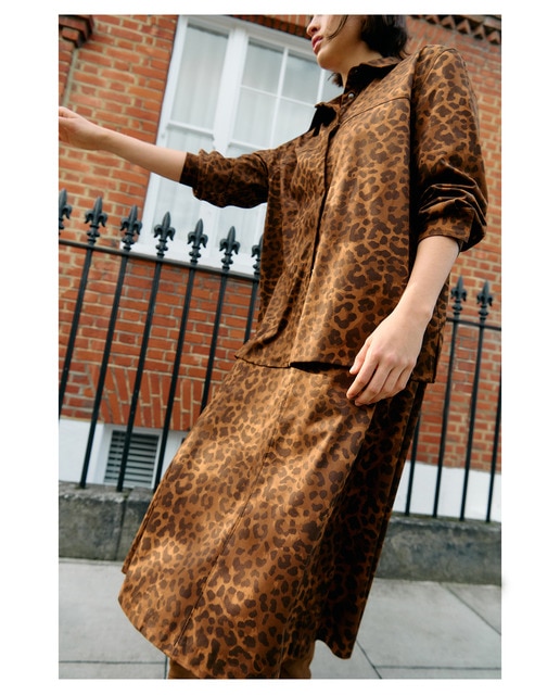 Imagem 0 de Saia Midi de Camurcina Estampada