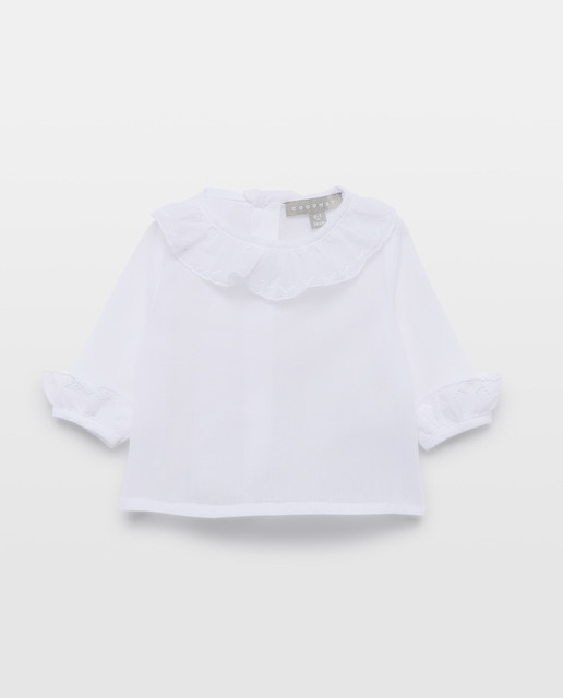 Imagem 0 de Camisa Básica de Bebé com Manga Comprida com Festão