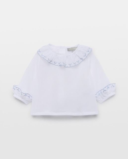 Imagem 0 de Camisa Básica de Bebé com Manga Comprida com Festão