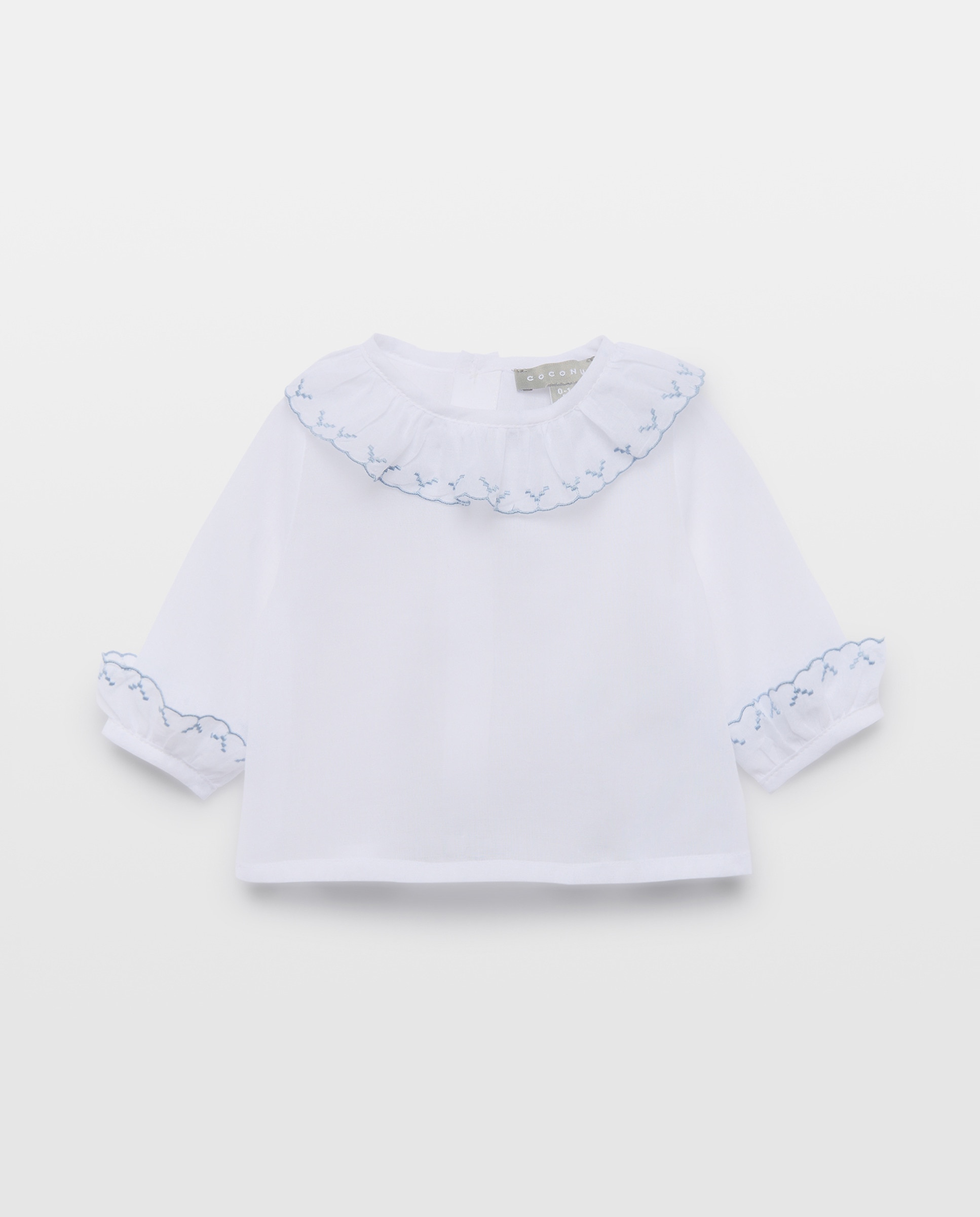 Camisa Básica de Bebé com Manga Comprida com Festão Coconut El Corte Inglés Branco-1