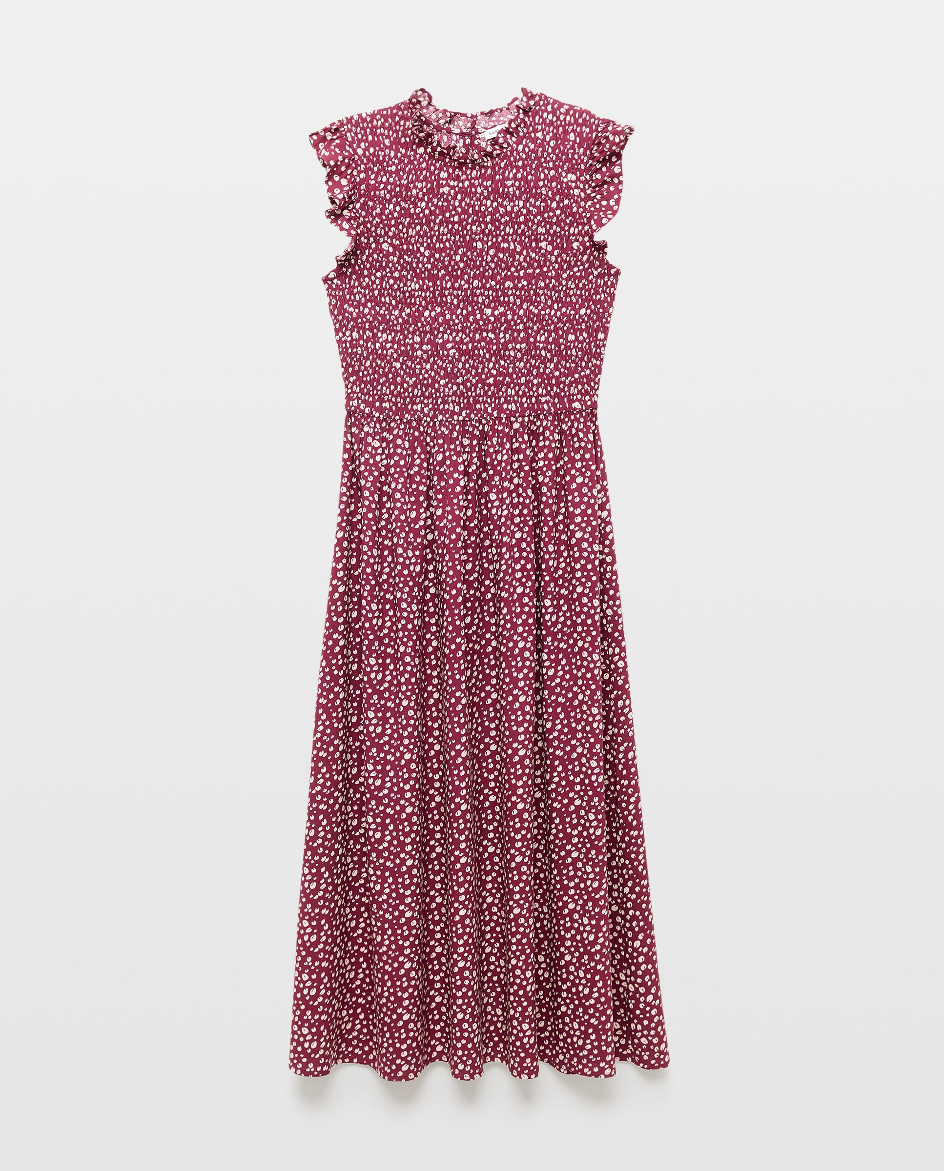 Vestido Midi sem Mangas com Favos de Mel Ameixa-4