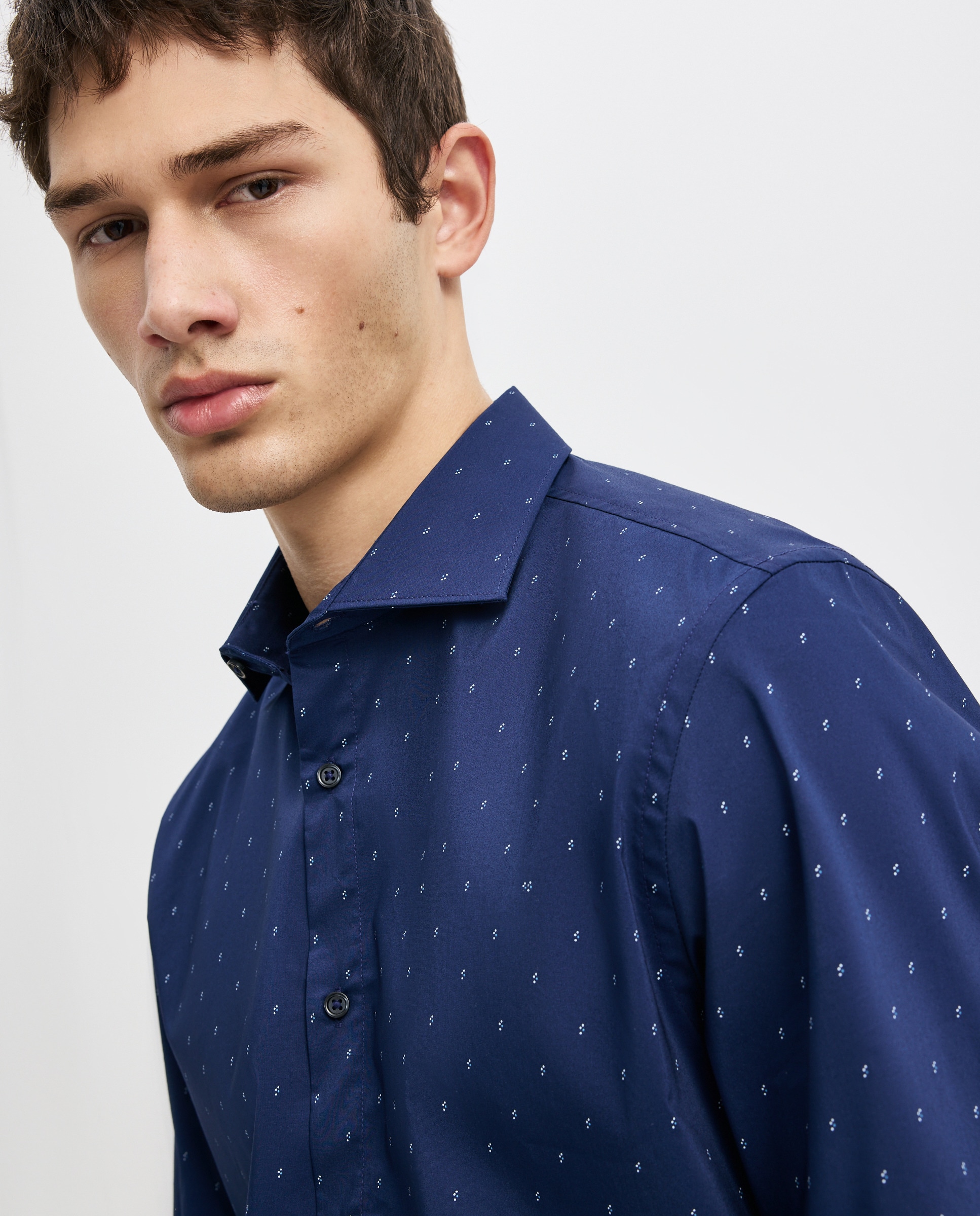 Camisa Elástica com Formas Geométricas Azul-marinho-2