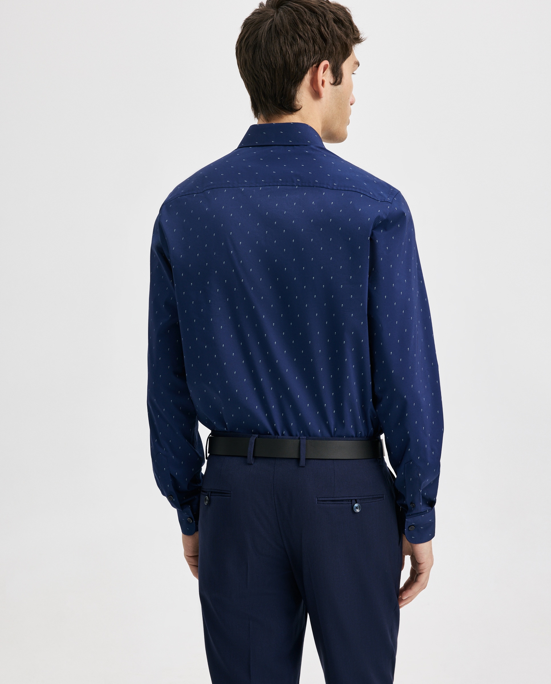 Camisa Elástica com Formas Geométricas Azul-marinho-3