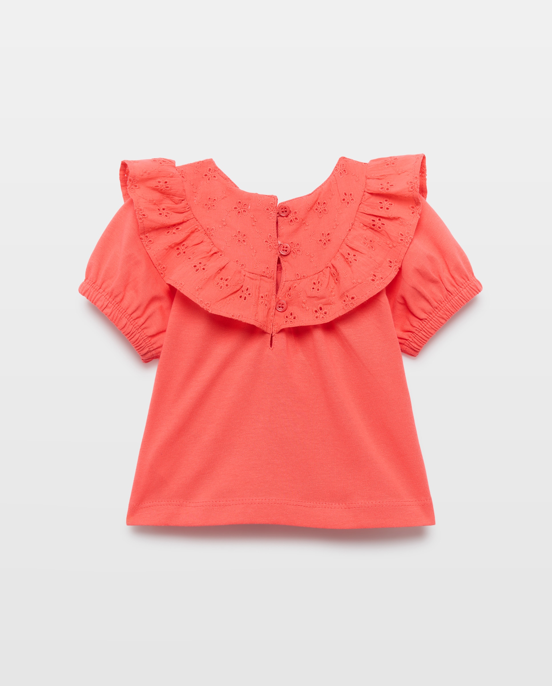 T-shirt de Manga Curta de Bebé com Decote Plano com Folho Baby El Corte Inglés 630 Coral-2