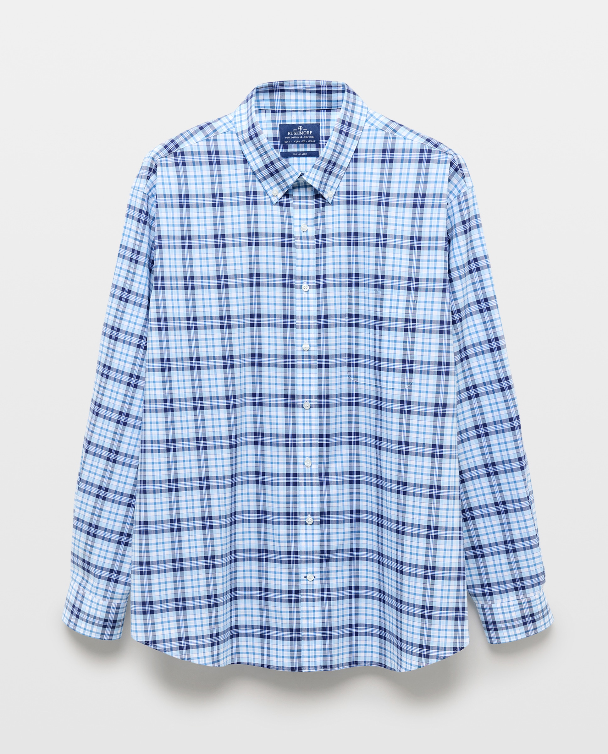 Camisa Non Iron Tamanhos Grandes Azul-4