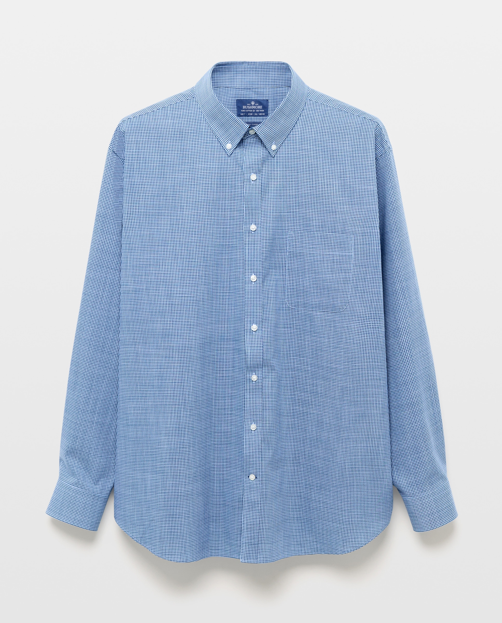 Camisa Non Iron Tamanhos Grandes Azul-4