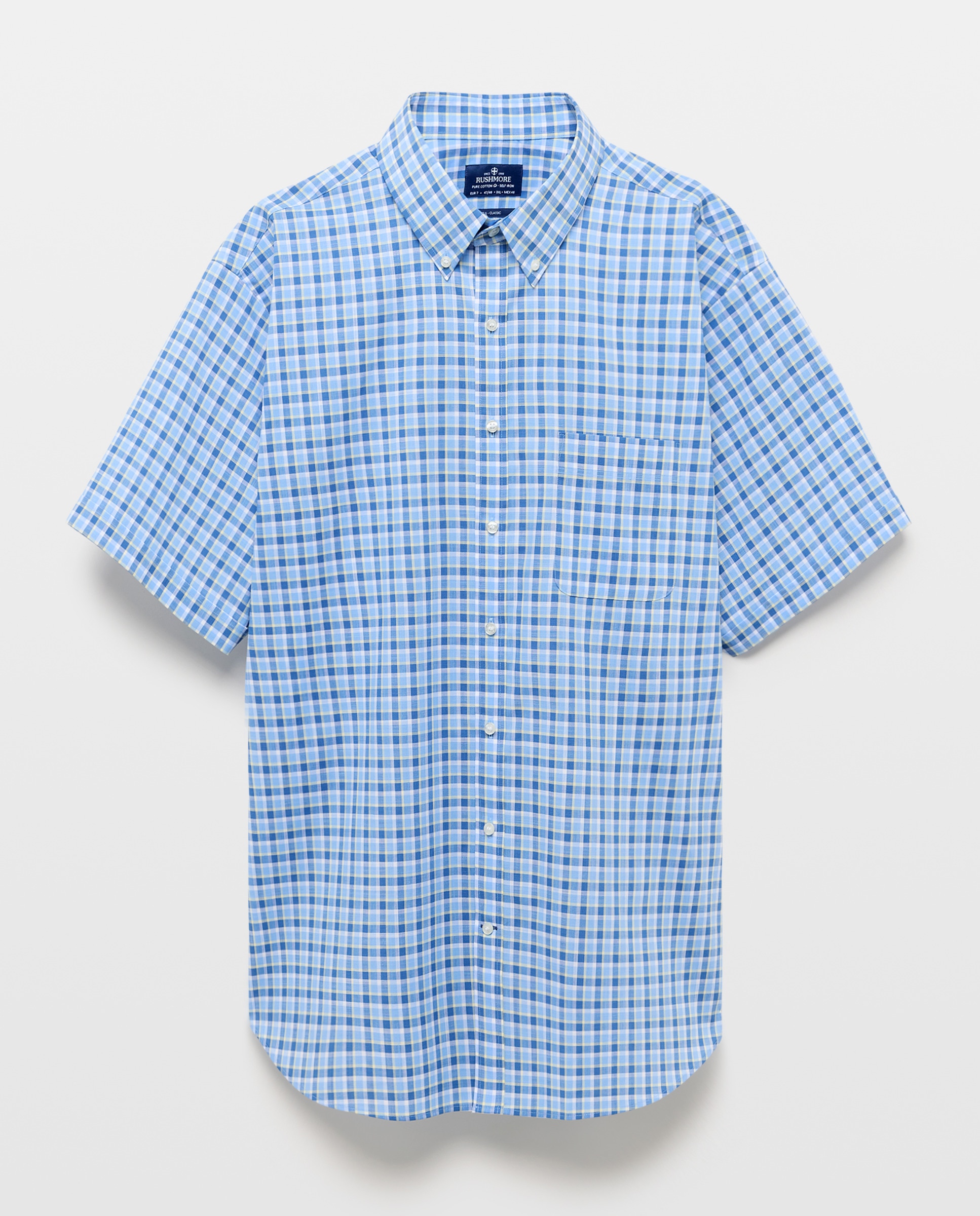 Camisa Non Iron Tamanhos Grandes Azul-4