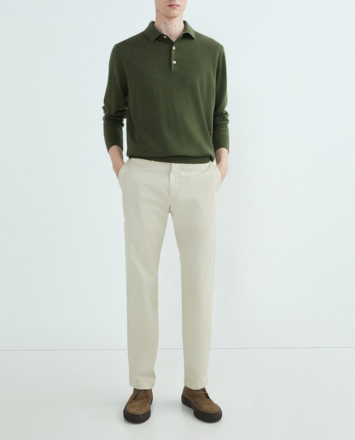 Imagen 0 de Pantalón de hombre chino slim fit teñido en prenda