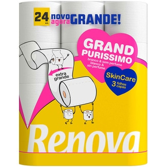 Papel Higiénico 3 Folhas Grand Purissímo embalagem 24 unidades - Renova