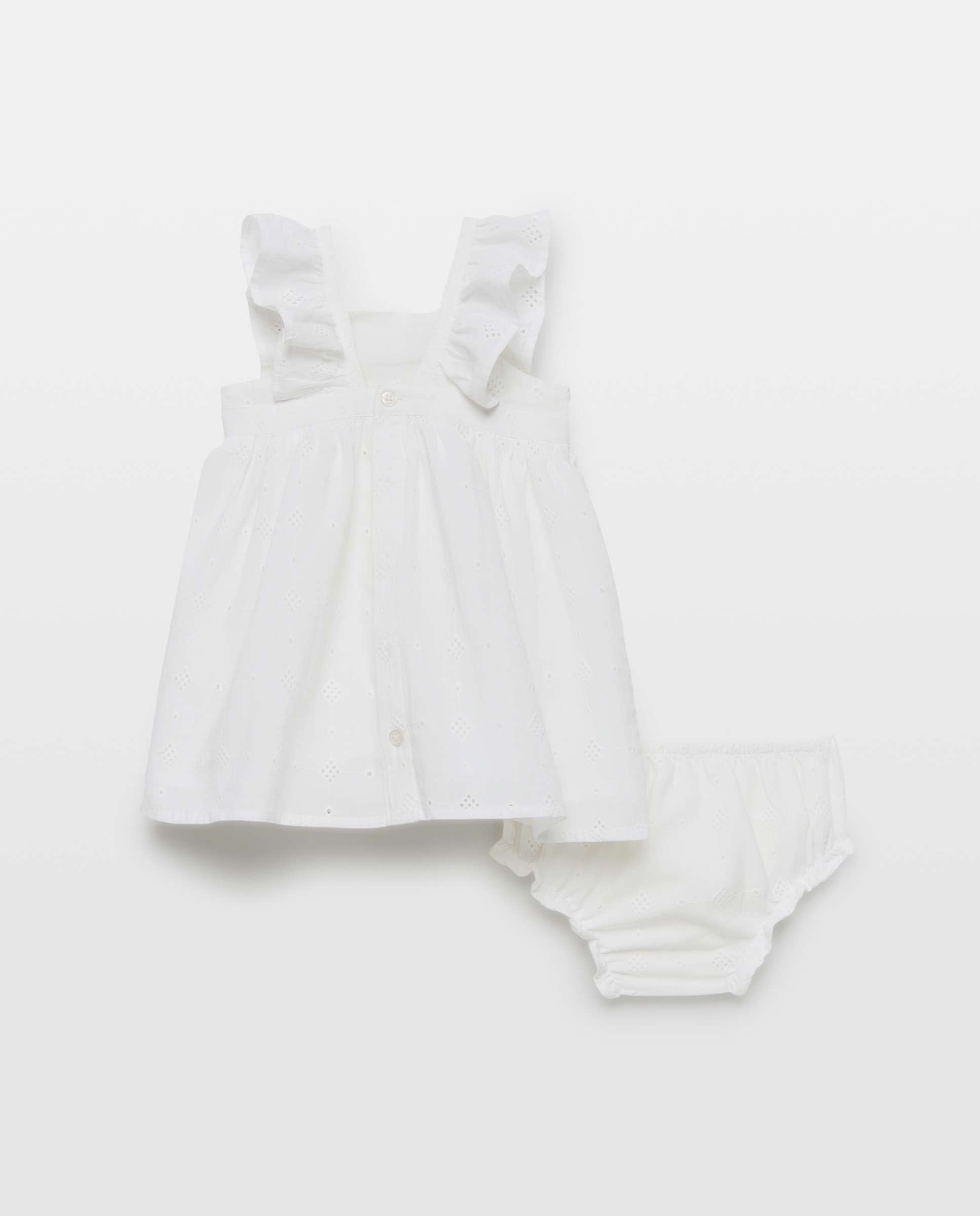 Vestido bebé niña caladito Blanco-2