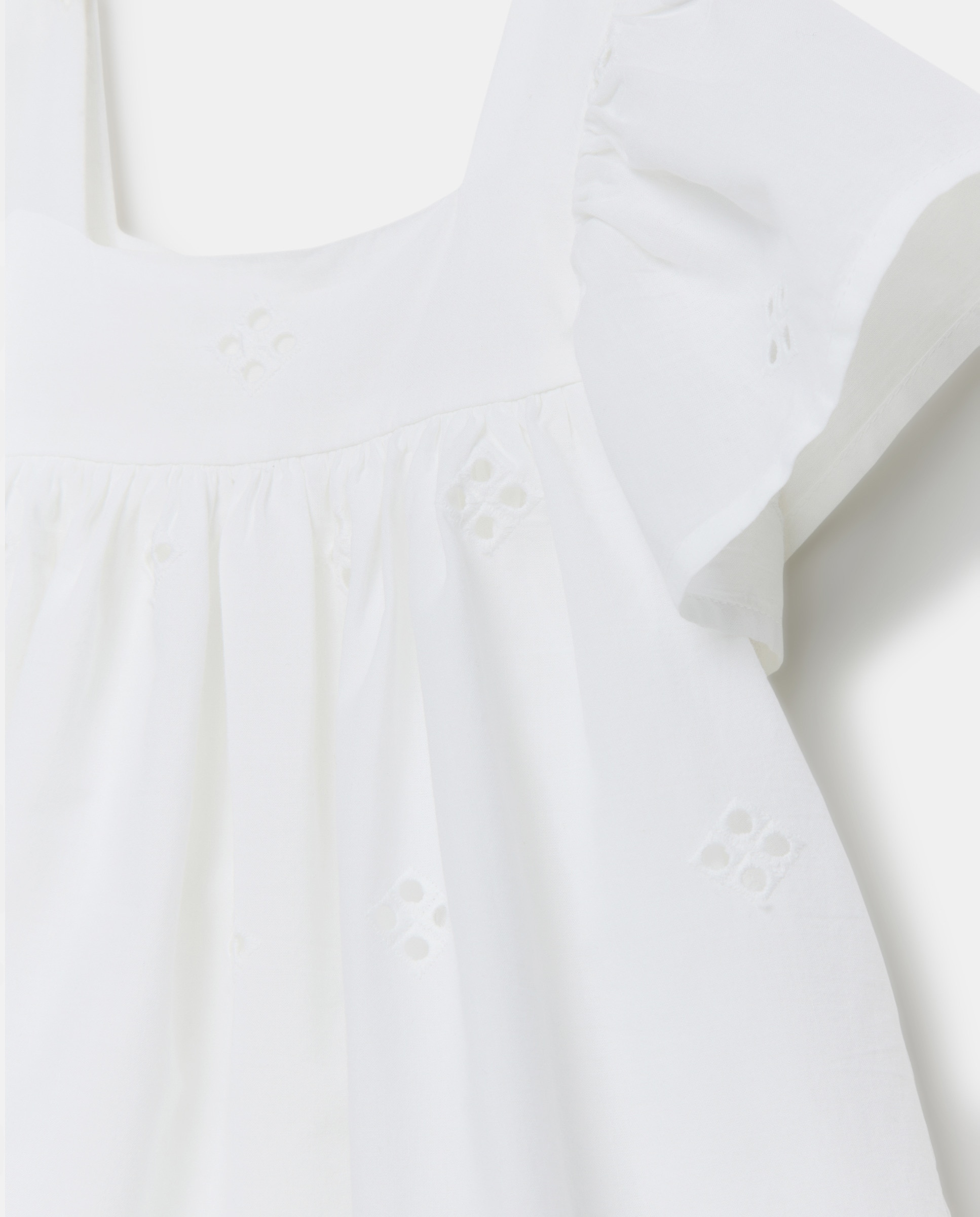 Vestido bebé niña de shiffli Blanco-3
