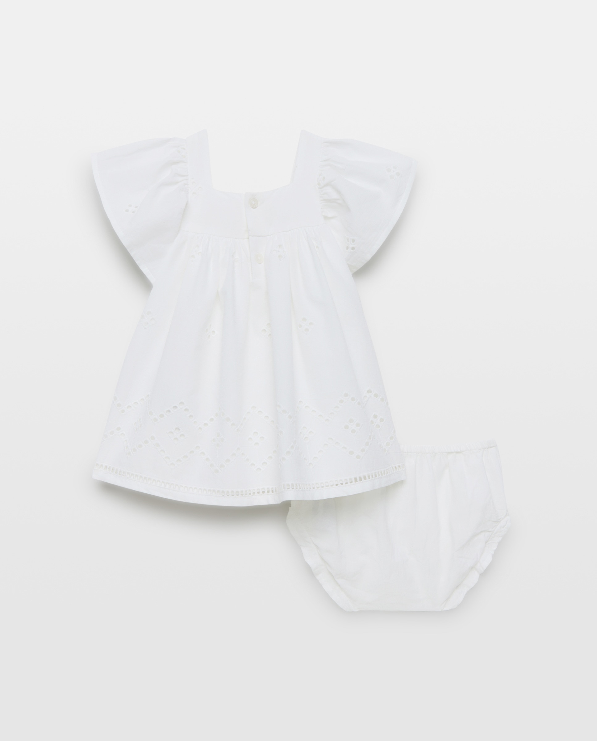 Vestido bebé niña de shiffli Blanco-2