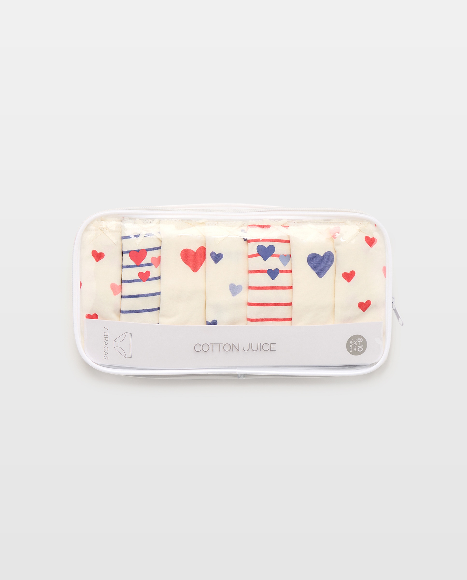 Pack de 7 Cuecas com Estampados de Fantasia Variados Cotton Juice Branco-4