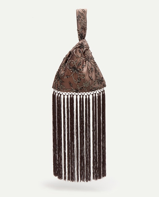 Imagem 0 de Mala Tipo Saco com Pedraria e Franjas