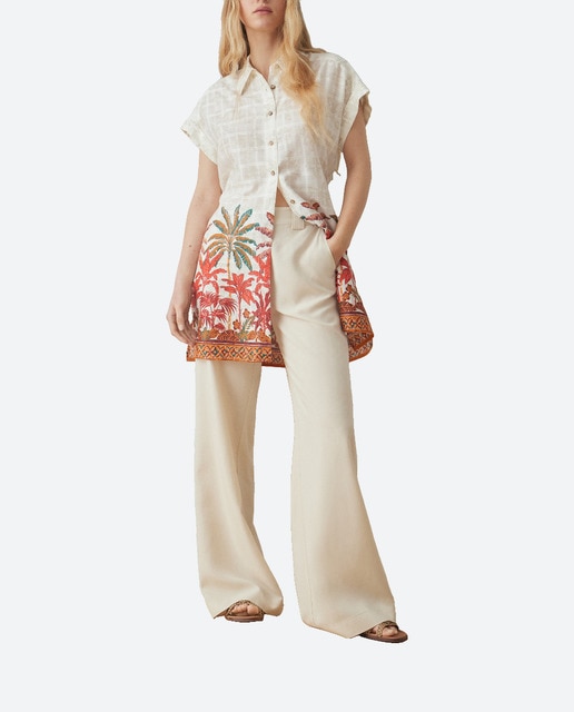 Imagen 0 de Kaftán de manga corta estampado de mujer