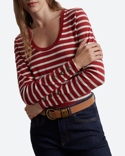 Imagen 0 de Camiseta de mujer rayas escote olla