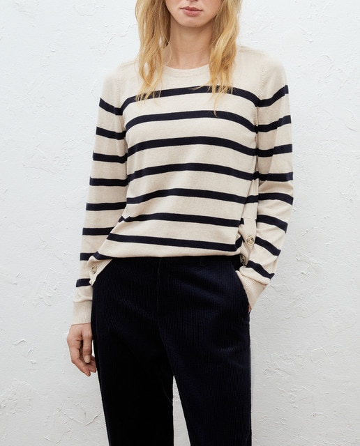 Imagen 0 de Jersey de rayas bicolor de mujer