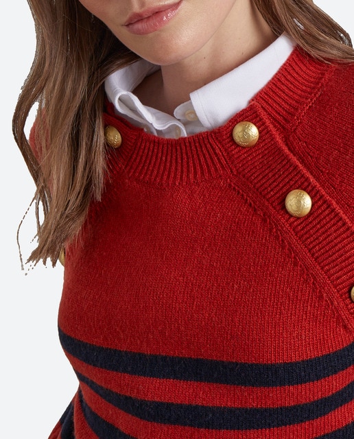 Imagen 0 de Jersey de mujer con rayas y botón dorado