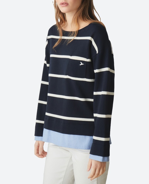 Imagen 0 de Sudadera de mujer con cuello barco y faldón