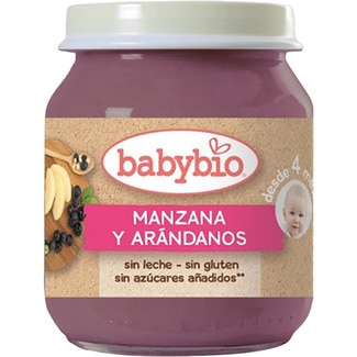 tarrito de manzana y arándanos ecológico sin leche sin gluten desde 4 meses envase 130 g - Babybio