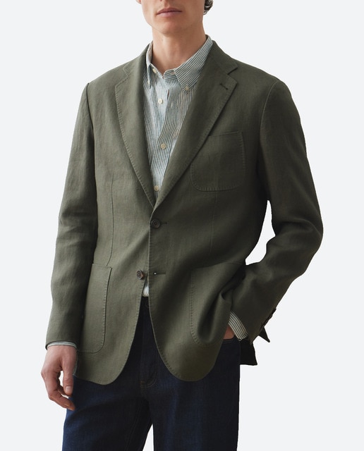 Imagen 0 de Chaqueta de hombre lino espiga