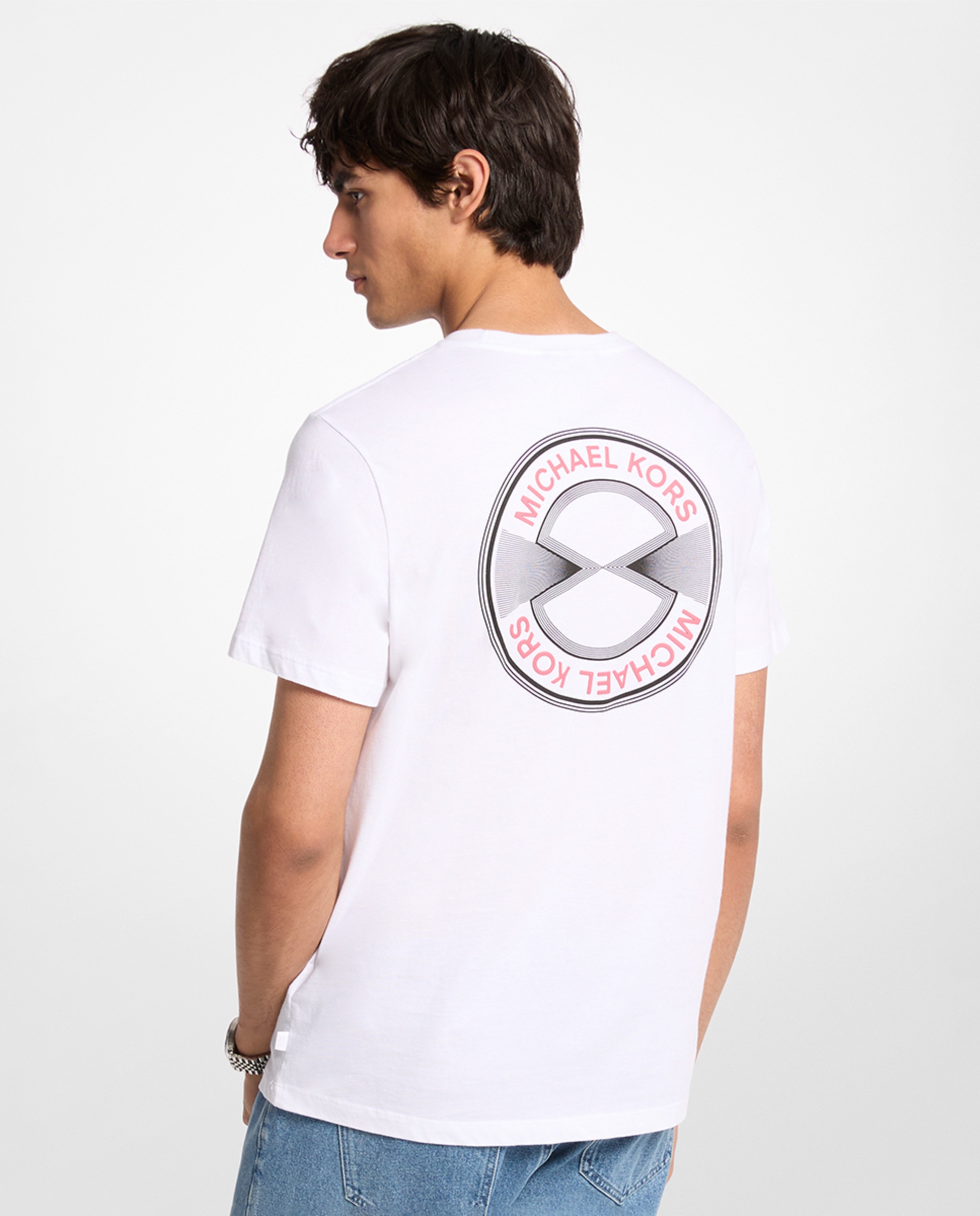 T-shirt com Logótipo à Frente e Estampado Atrás Branco-2