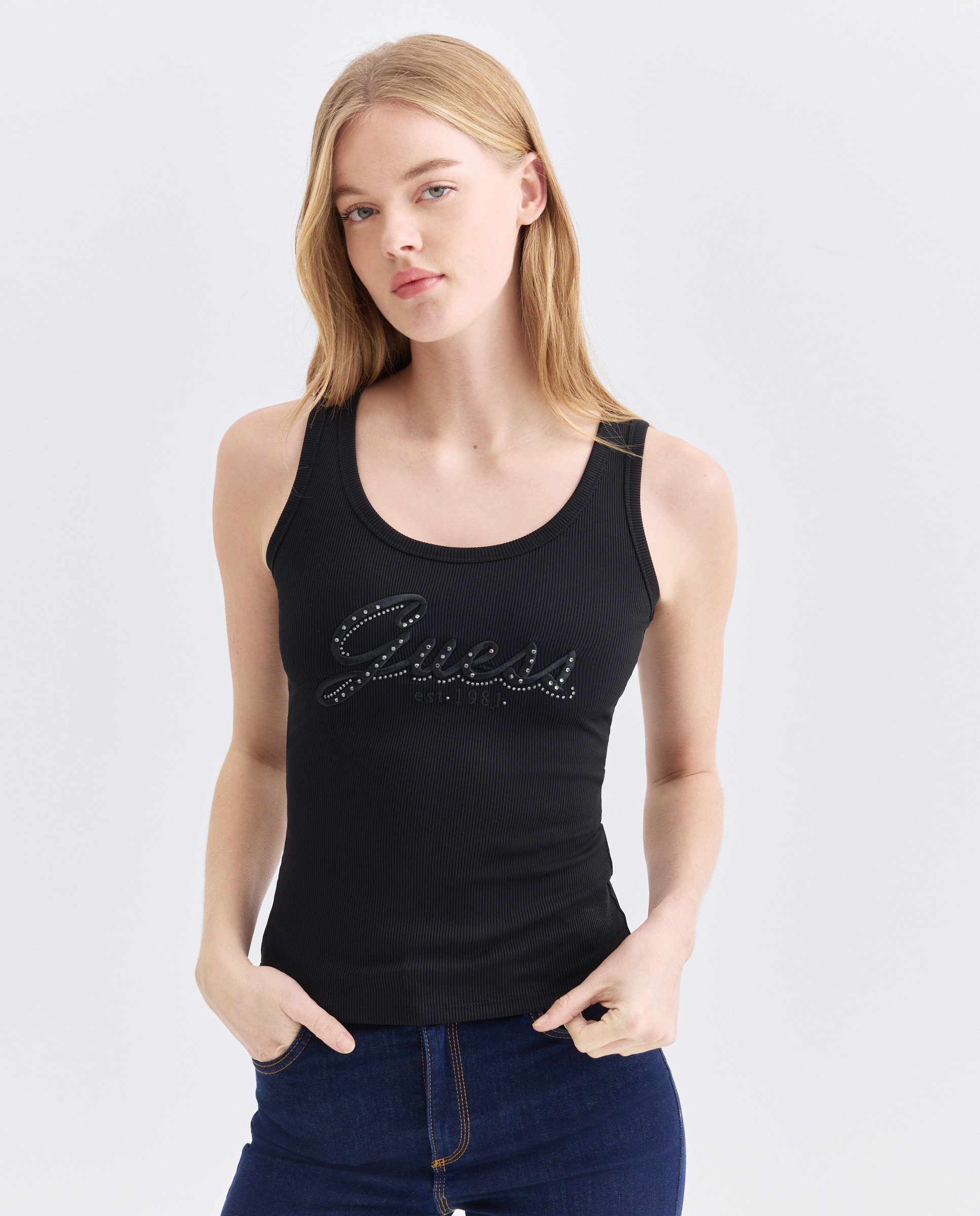 T-shirt sem mangas Preto-1