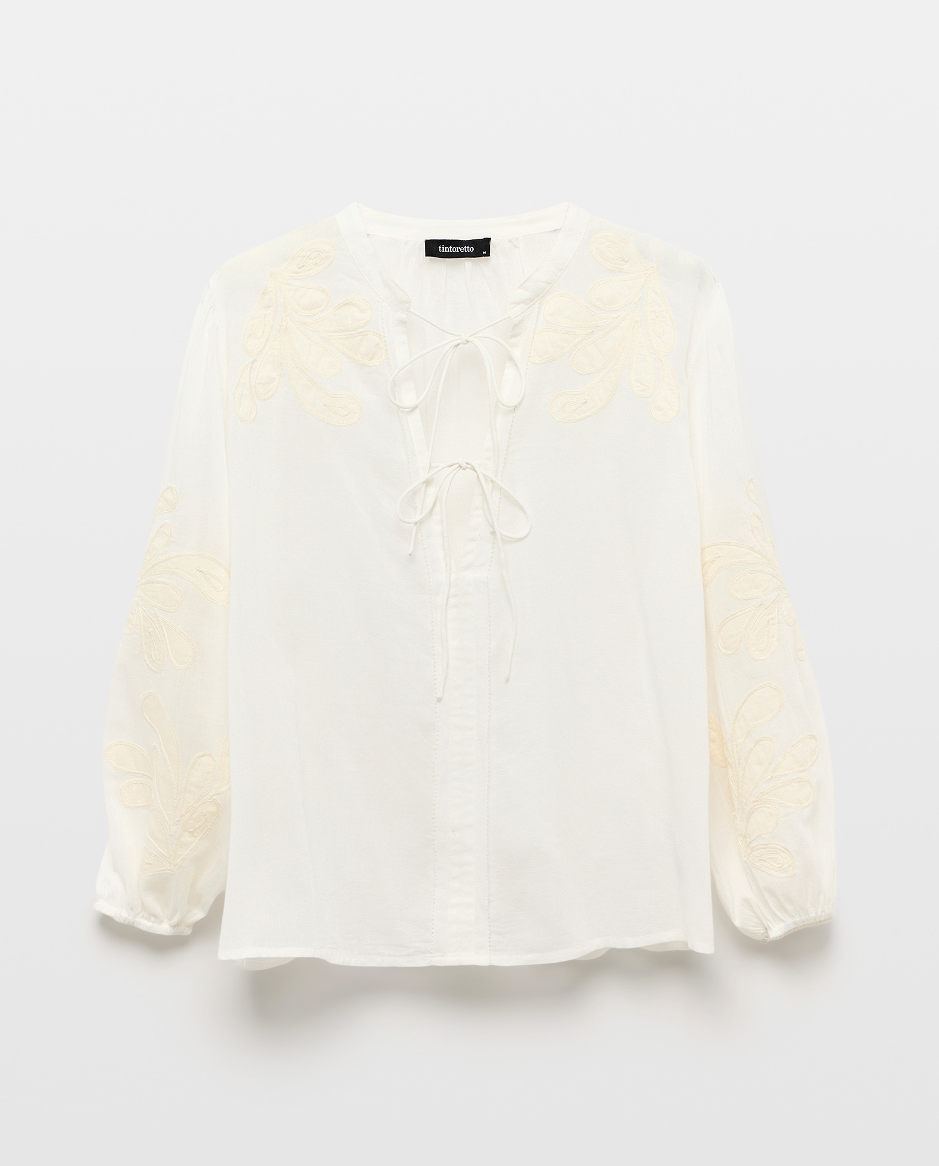 Blusa com Bordados nas Mangas 120 Cru-5