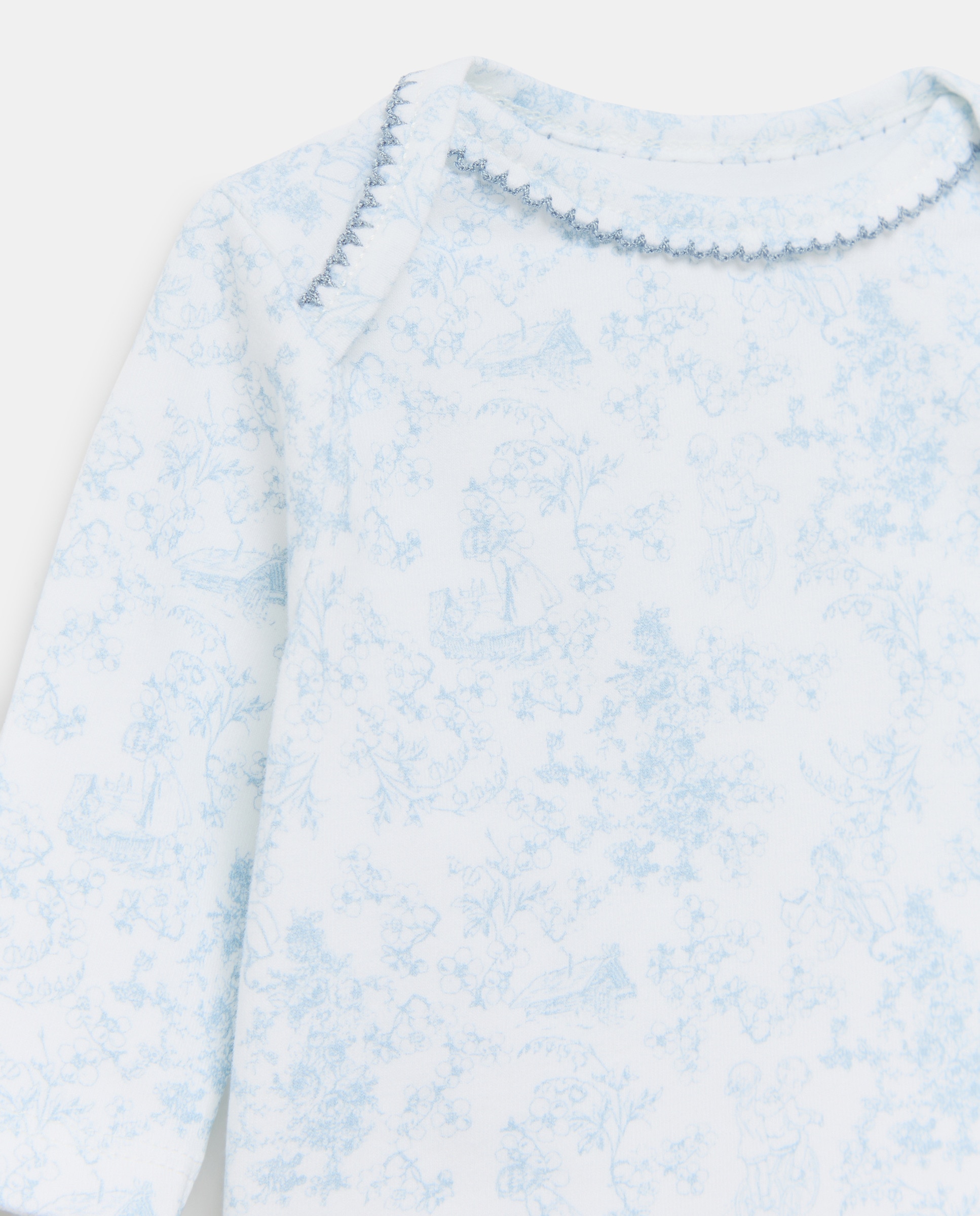 Conjunto de 3 Peças de Bebé: Camisola de Manga Comprida com Polainas sem Pés e Gorro Azul-3