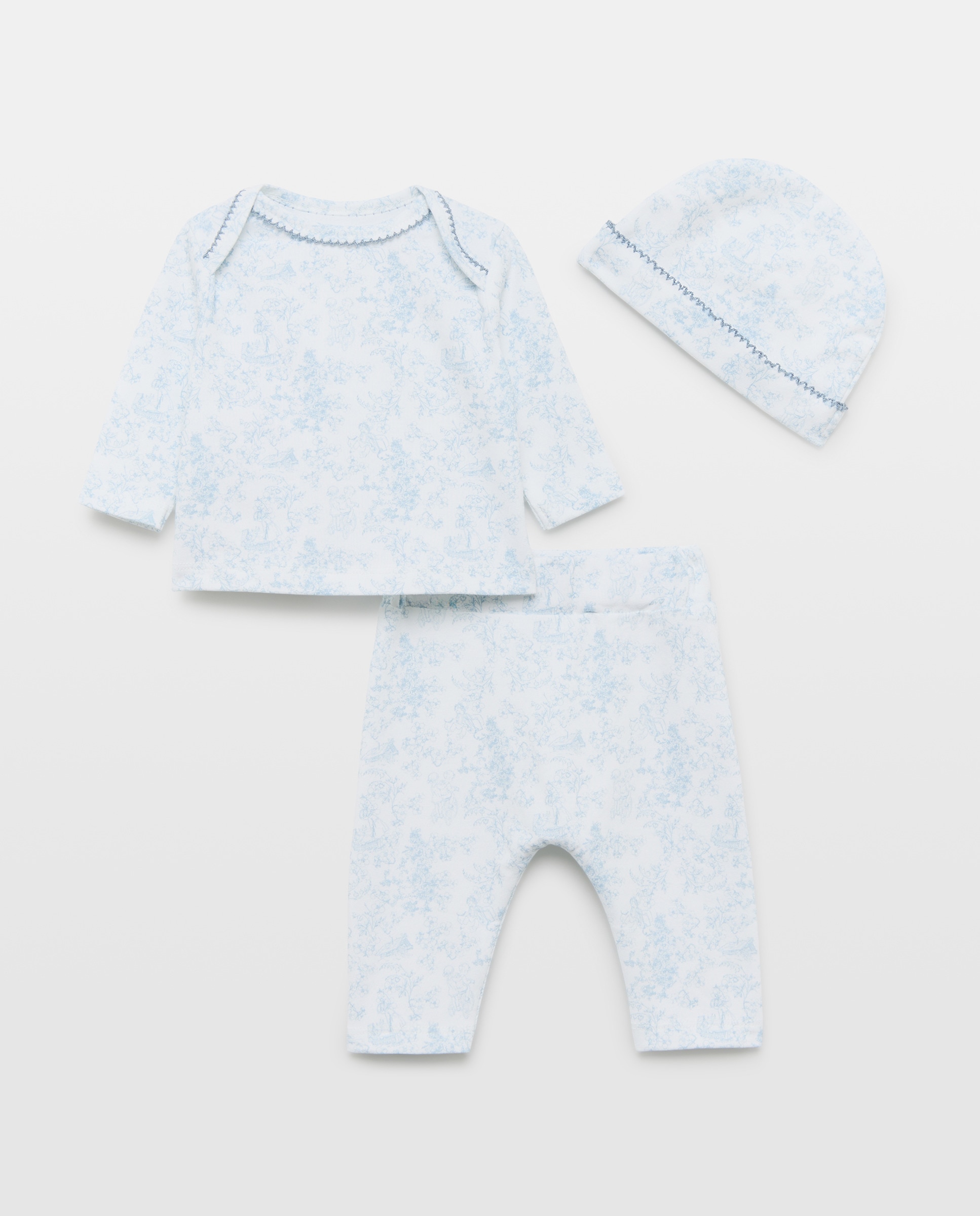 Imagem 0 de Conjunto de 3 Peças de Bebé: Camisola de Manga Comprida com Polainas sem Pés e Gorro