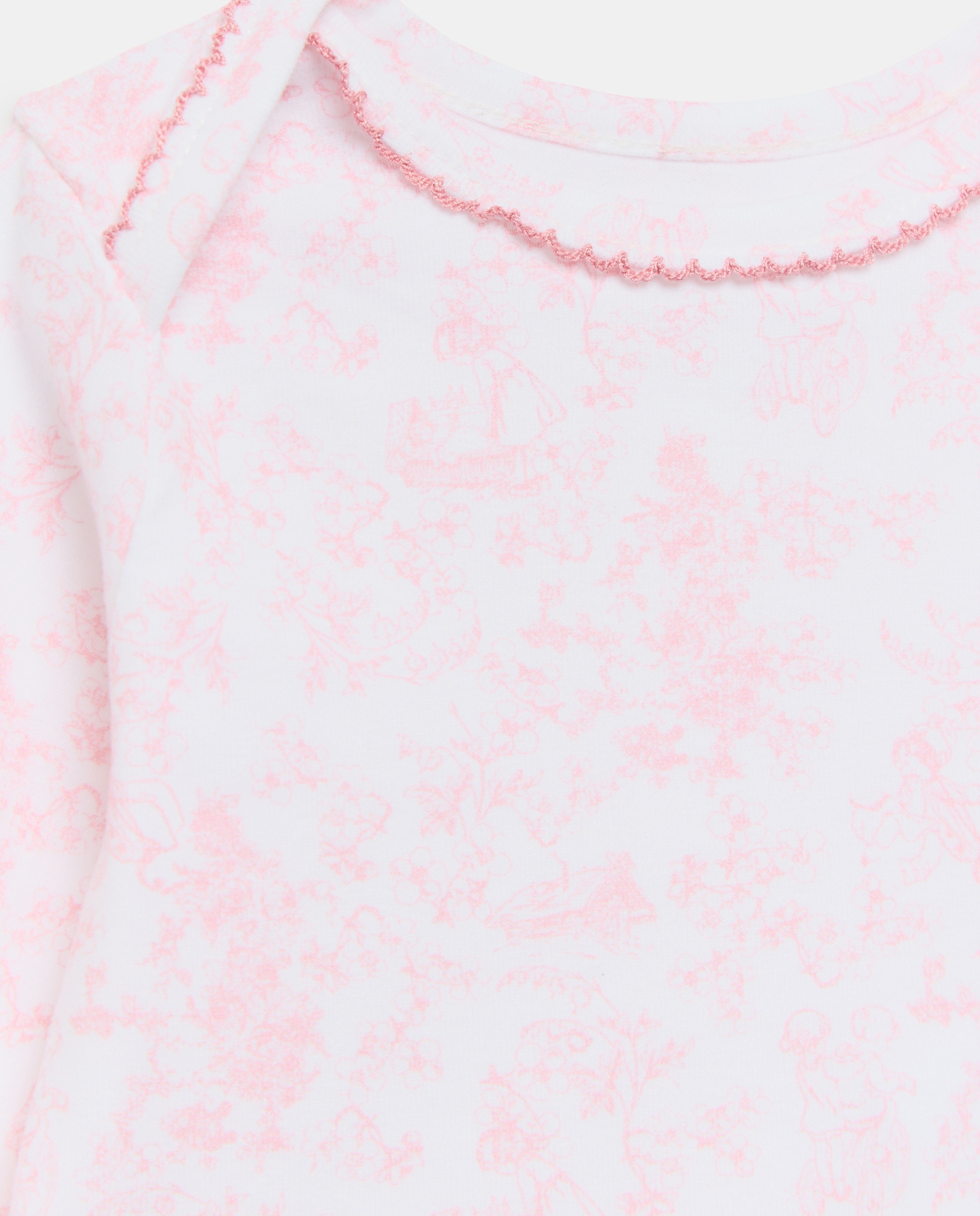 Conjunto de 3 Peças de Bebé: Camisola de Manga Comprida com Polainas sem Pés e Gorro Rosa-3