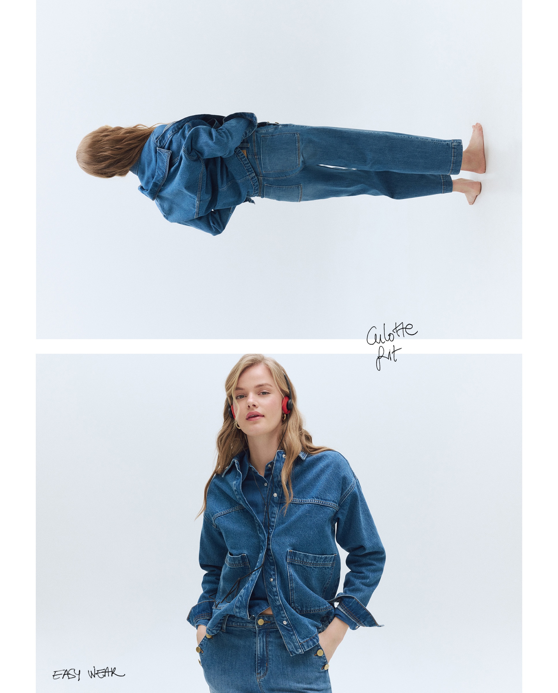 Imagen 0 de Pantalón denim  de mujer crop culotte abotonado Indigo