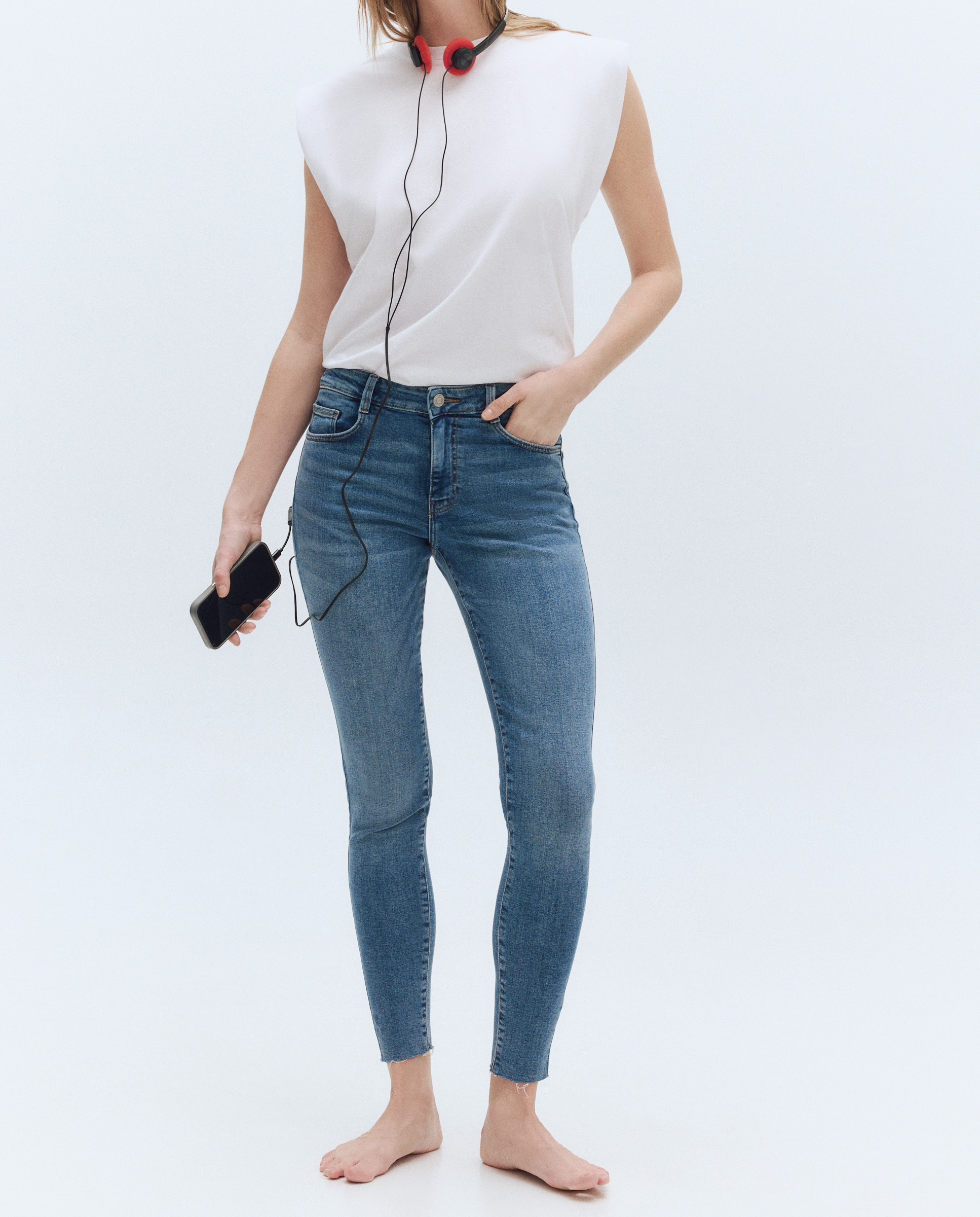 Pantalón denim de mujer pitillo - Easy Wear - Azul índigo Azul índigo-2