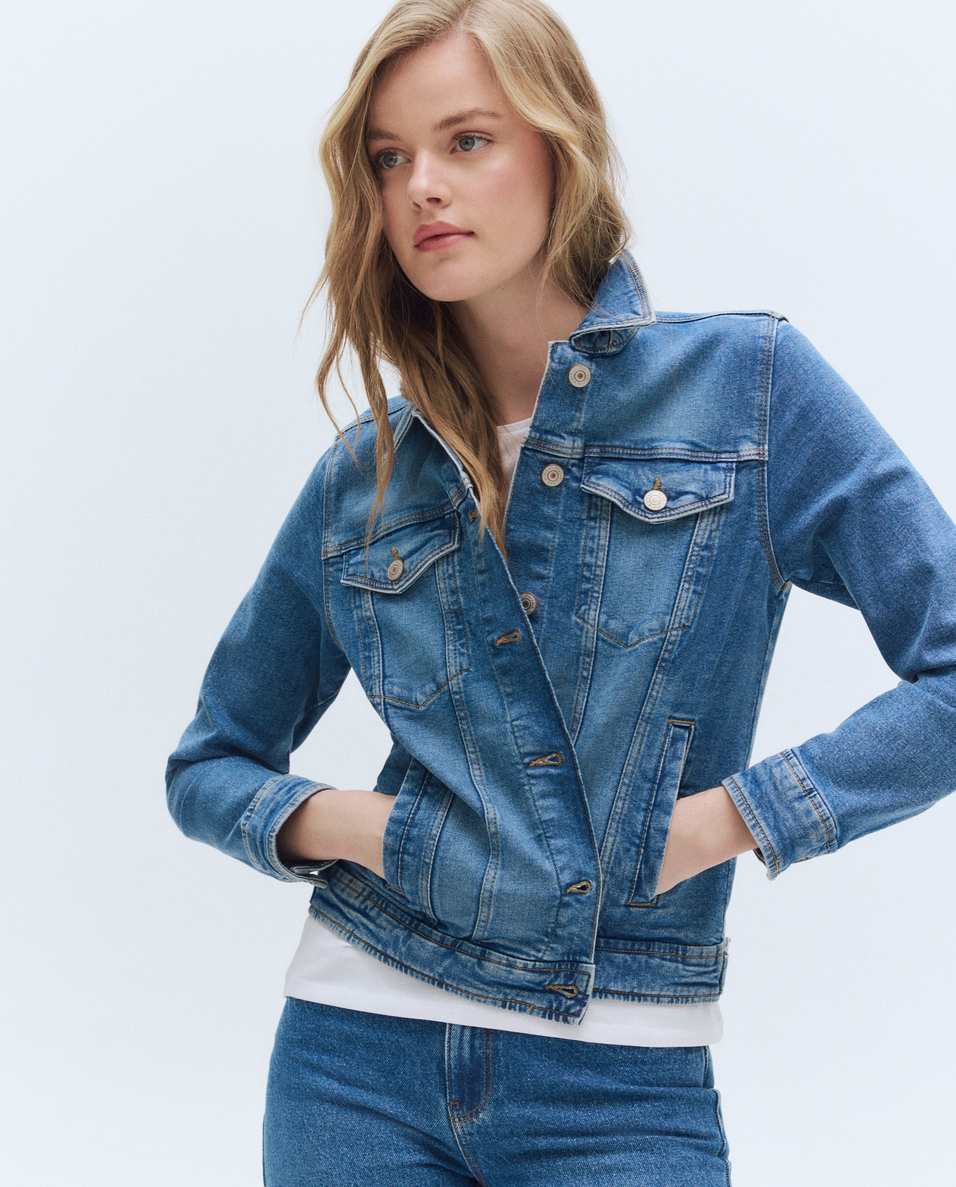 Imagem 0 de Blusão de ganga cintado