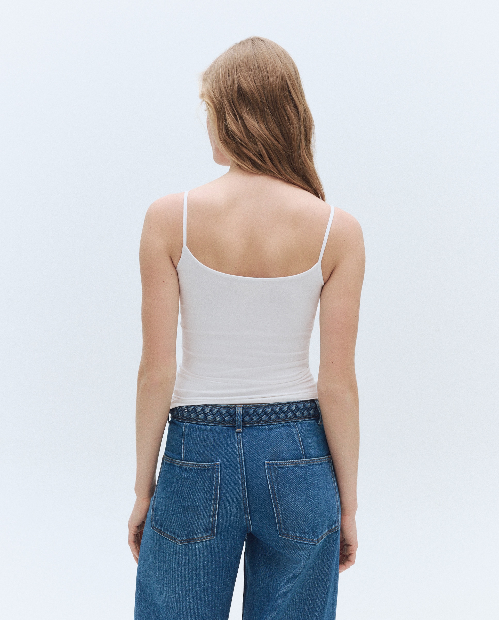 Camiseta lisa sin mangas de mujer - Easy Wear - Blanco Blanco-3