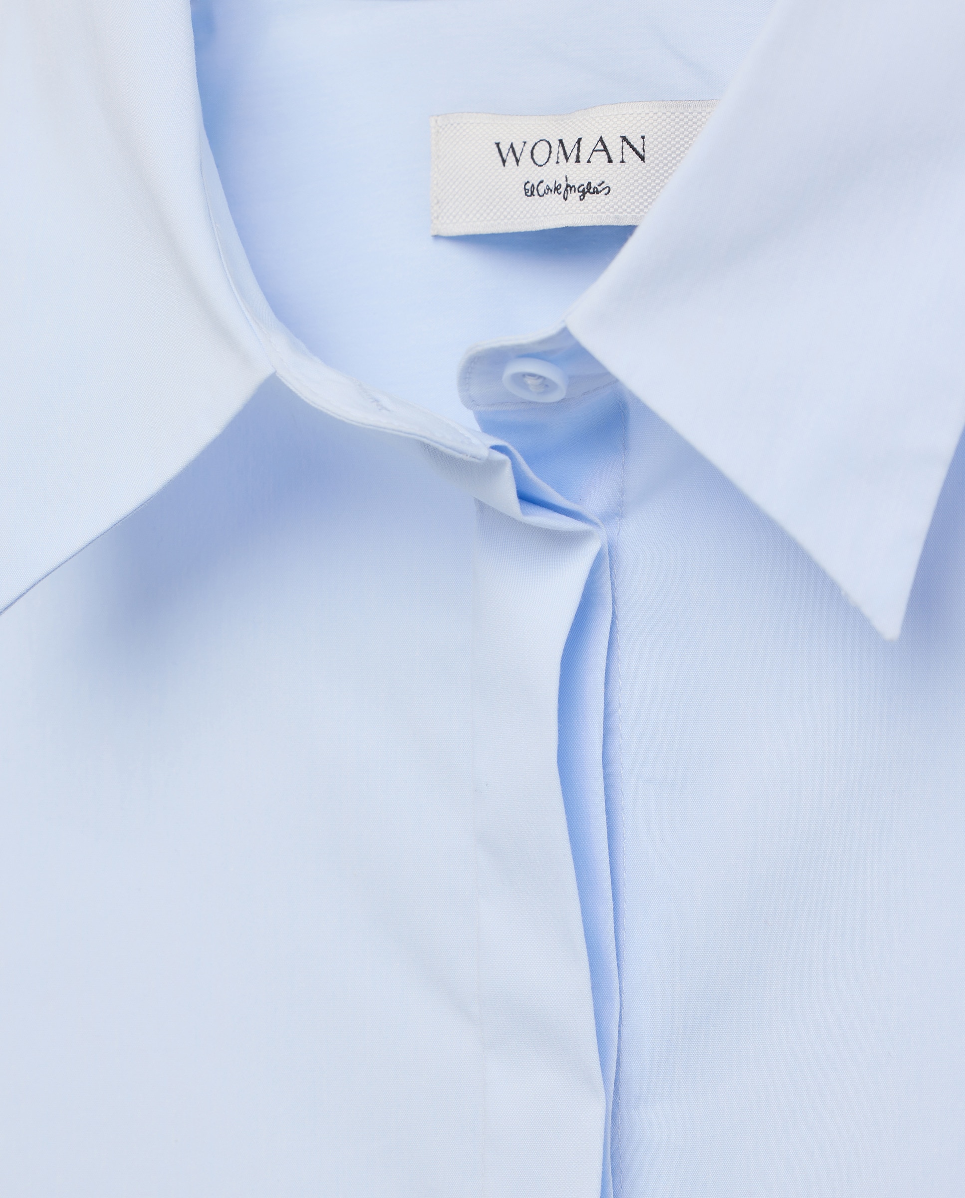 Camisa de popelina Azul-claro-5