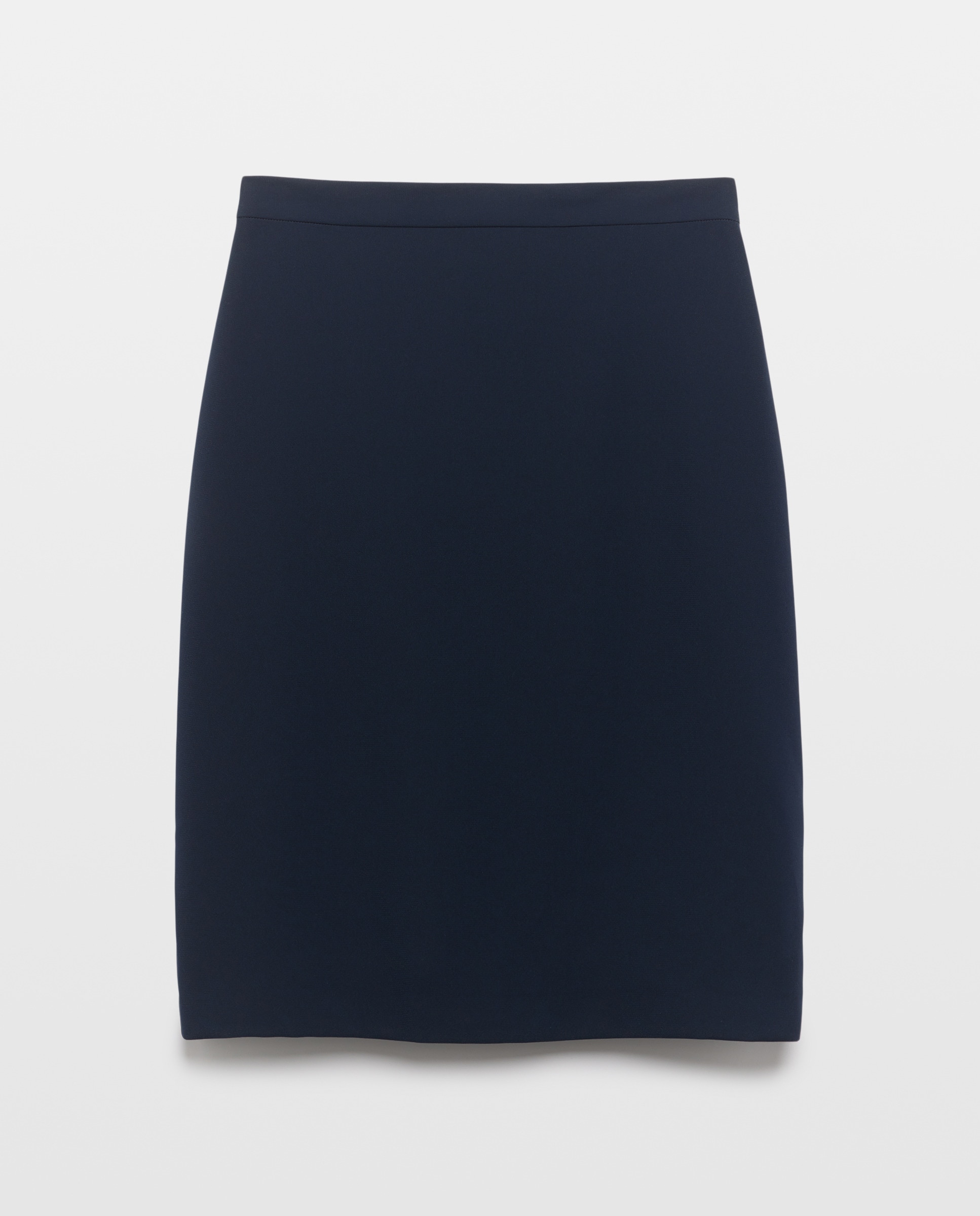 Saia direita curta básica Azul-marinho-4