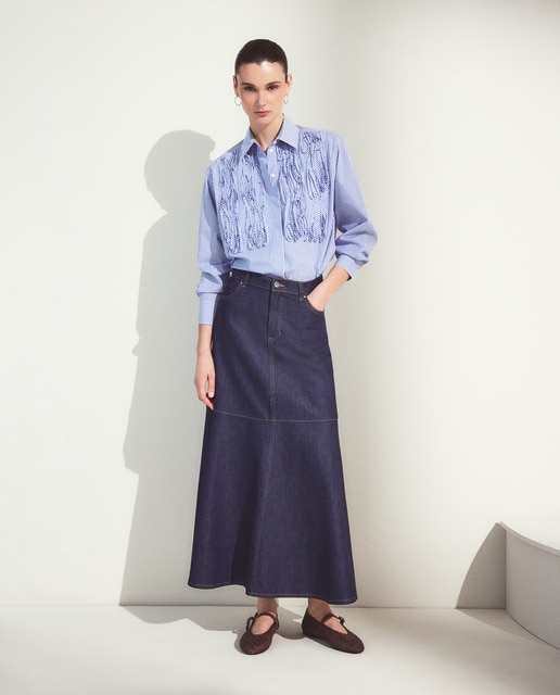 Imagem 0 de Saia de ganga com cinco bolsos