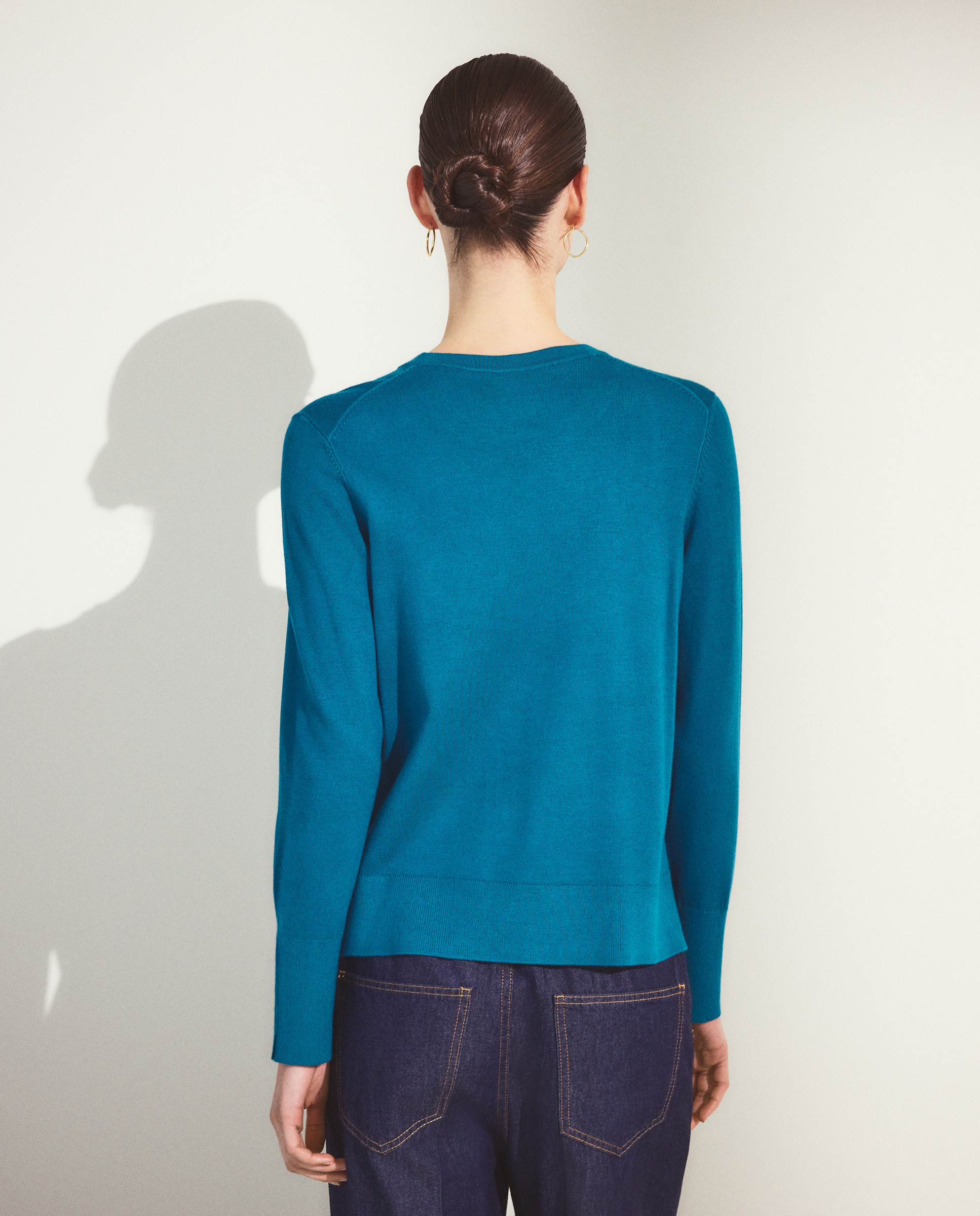 Camisola de Malha Lisa Básica Verde-3