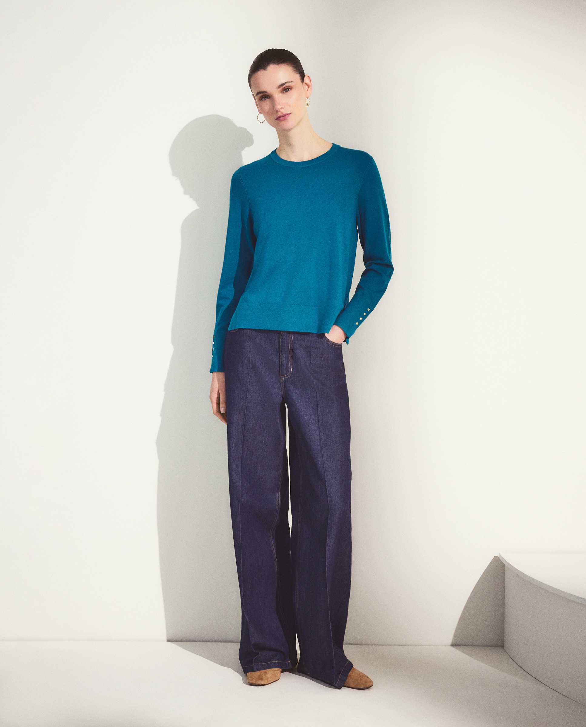 Camisola de Malha Lisa Básica Verde-2