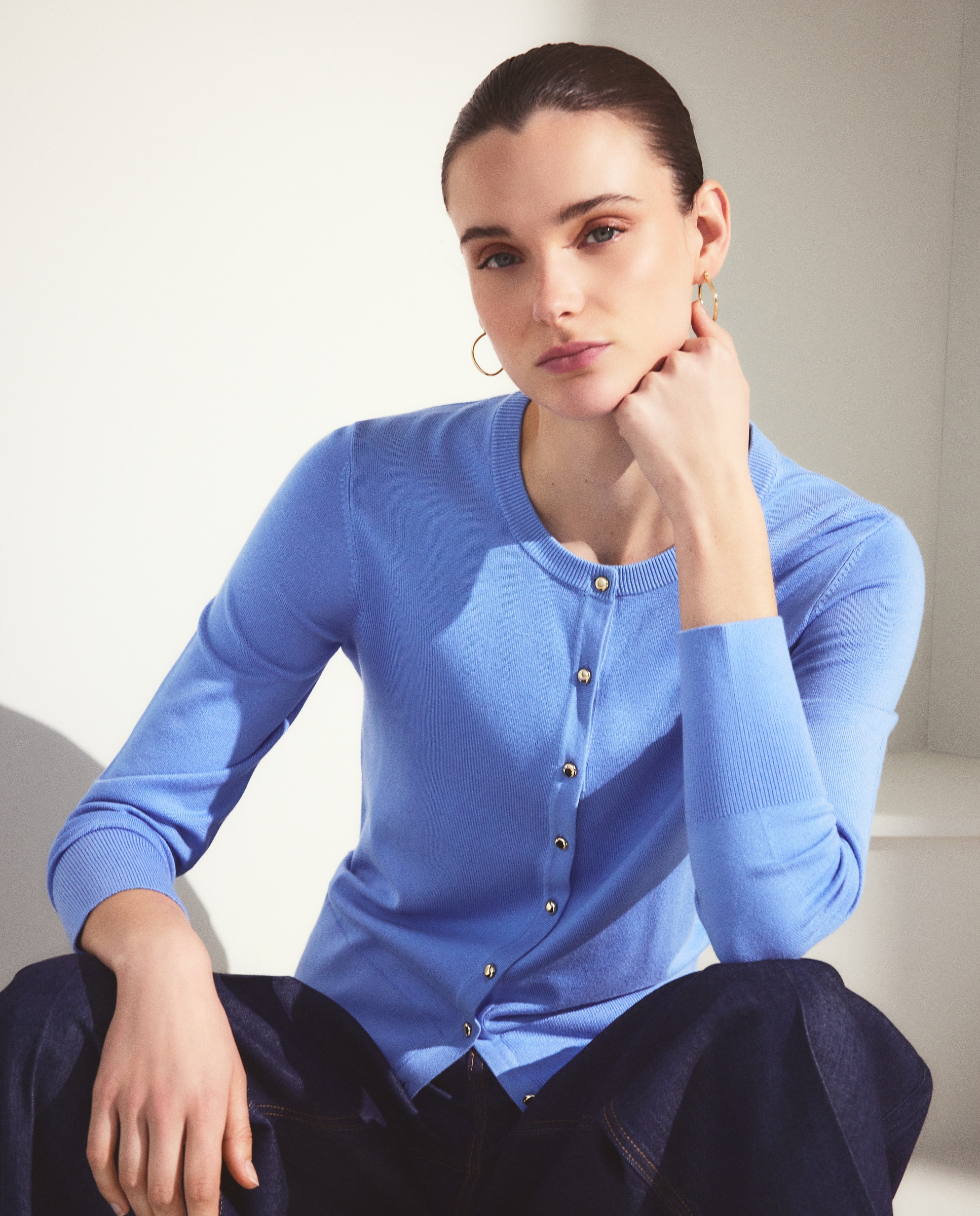 Casaco Liso Básico 410 Azul Claro-2