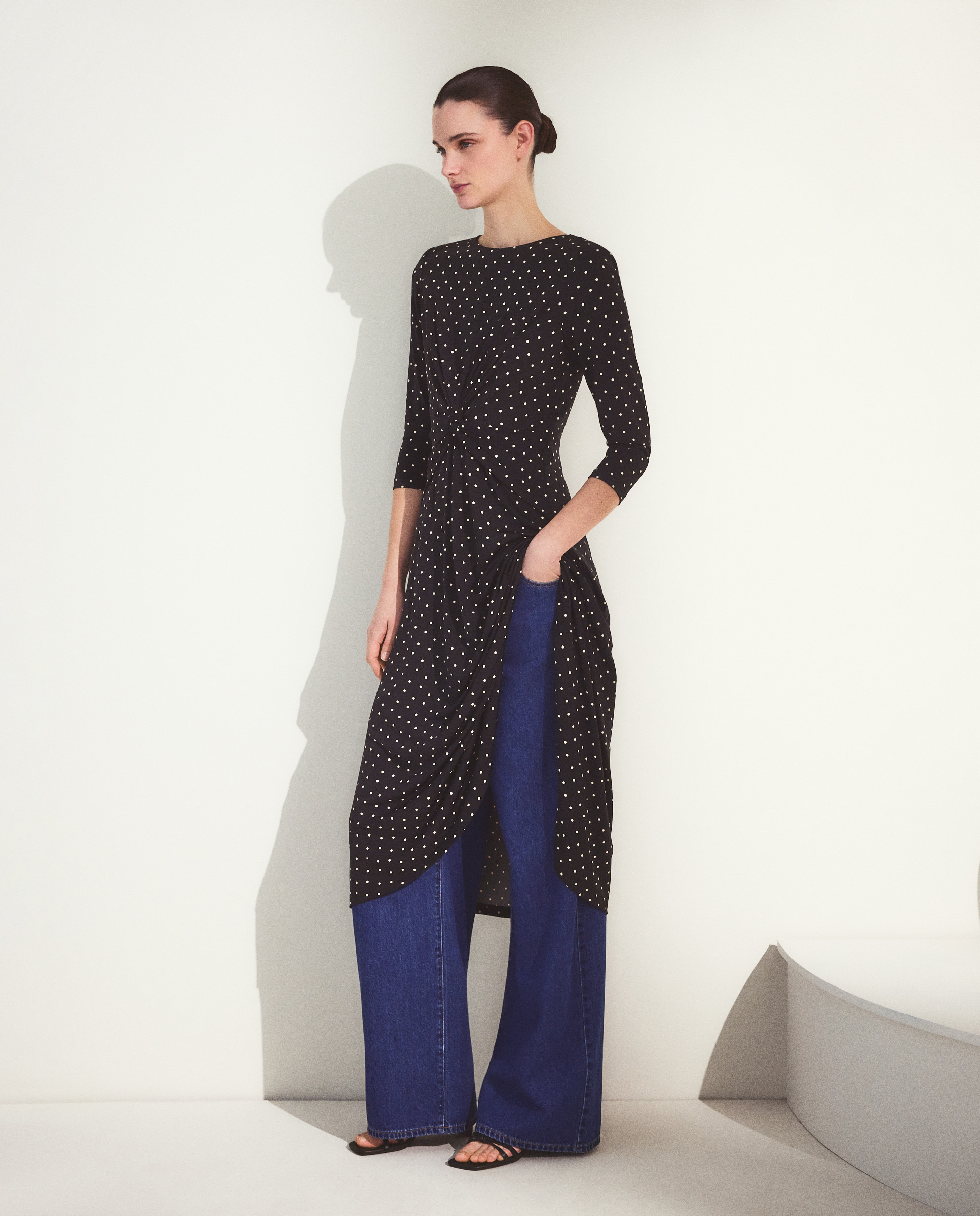 Imagem 0 de Vestido de Manga Comprida com Estampado