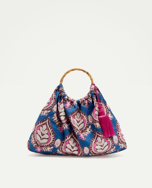 Imagem 0 de Mala Estampada com Alças de Bambu