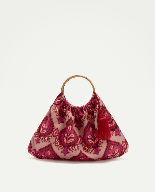 Imagem 0 de Mala Estampada com Alças de Bambu