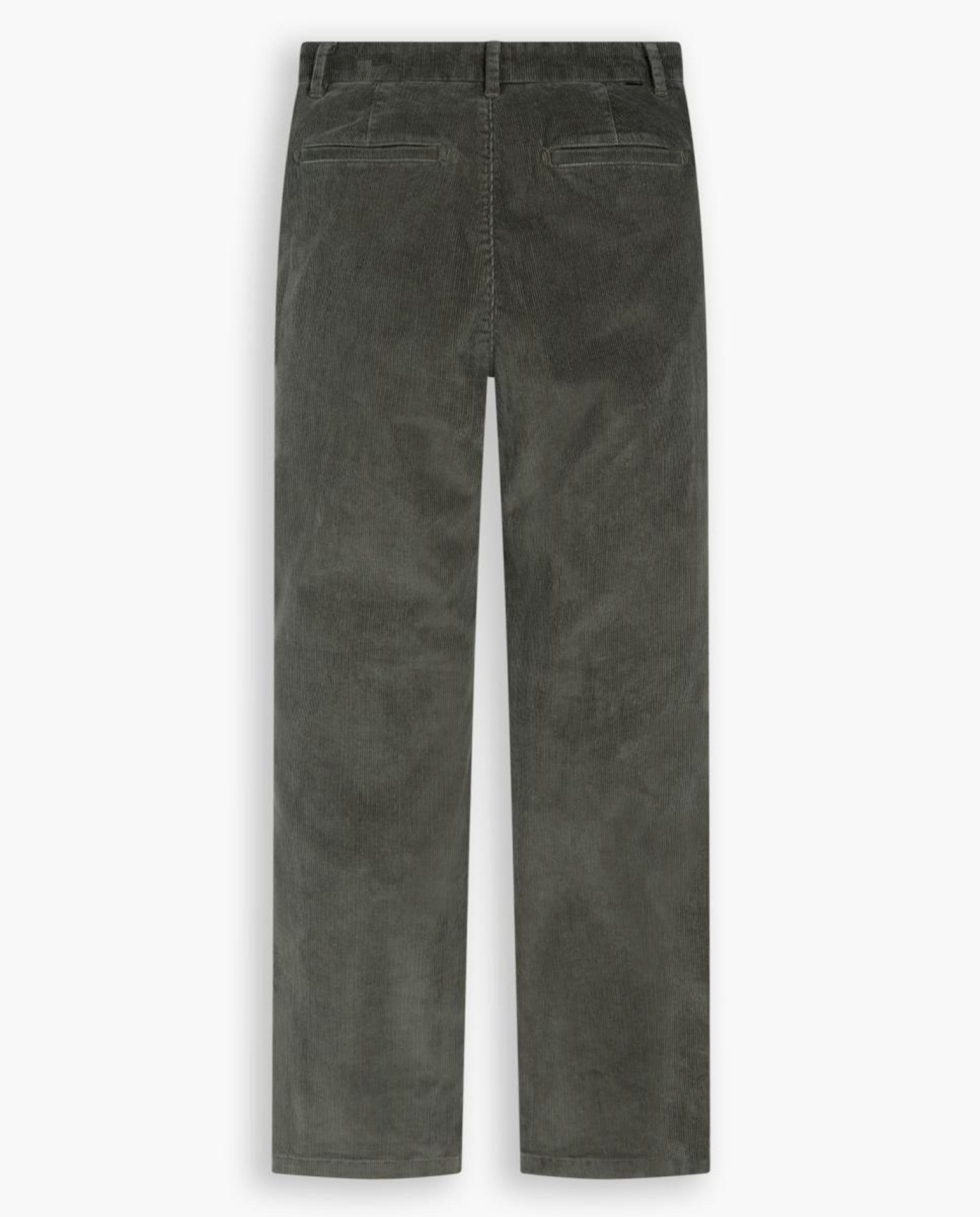 Calças Regular de Cintura Subida Verde-escuro-4