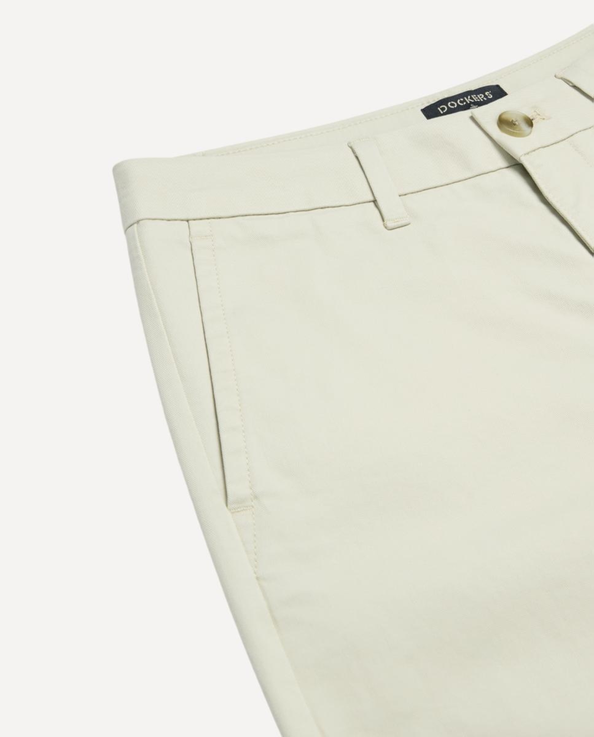 Calças Regular de Cintura Subida Caqui-3