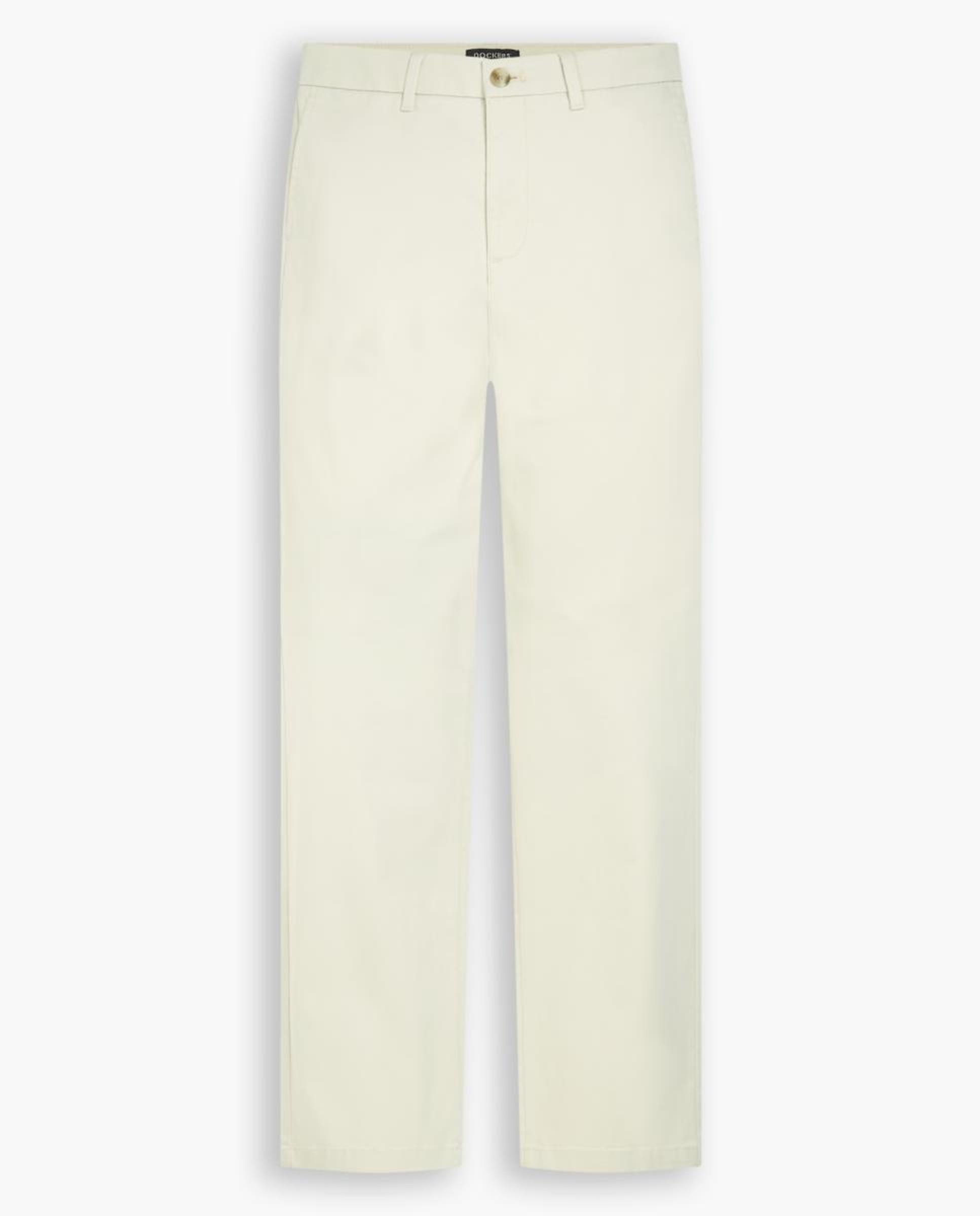 Calças Regular de Cintura Subida Caqui-1