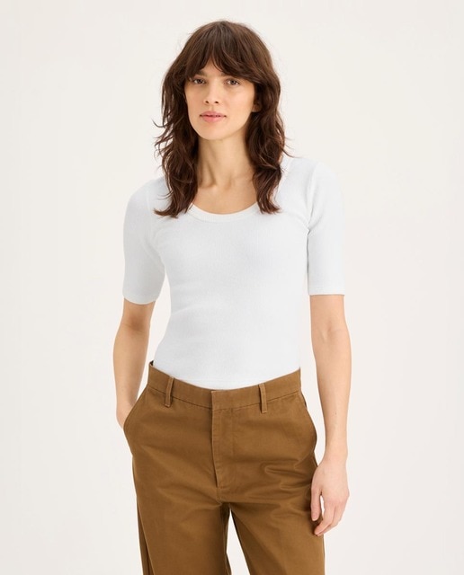 Imagem 0 de T-shirt Canelada de Meia Manga